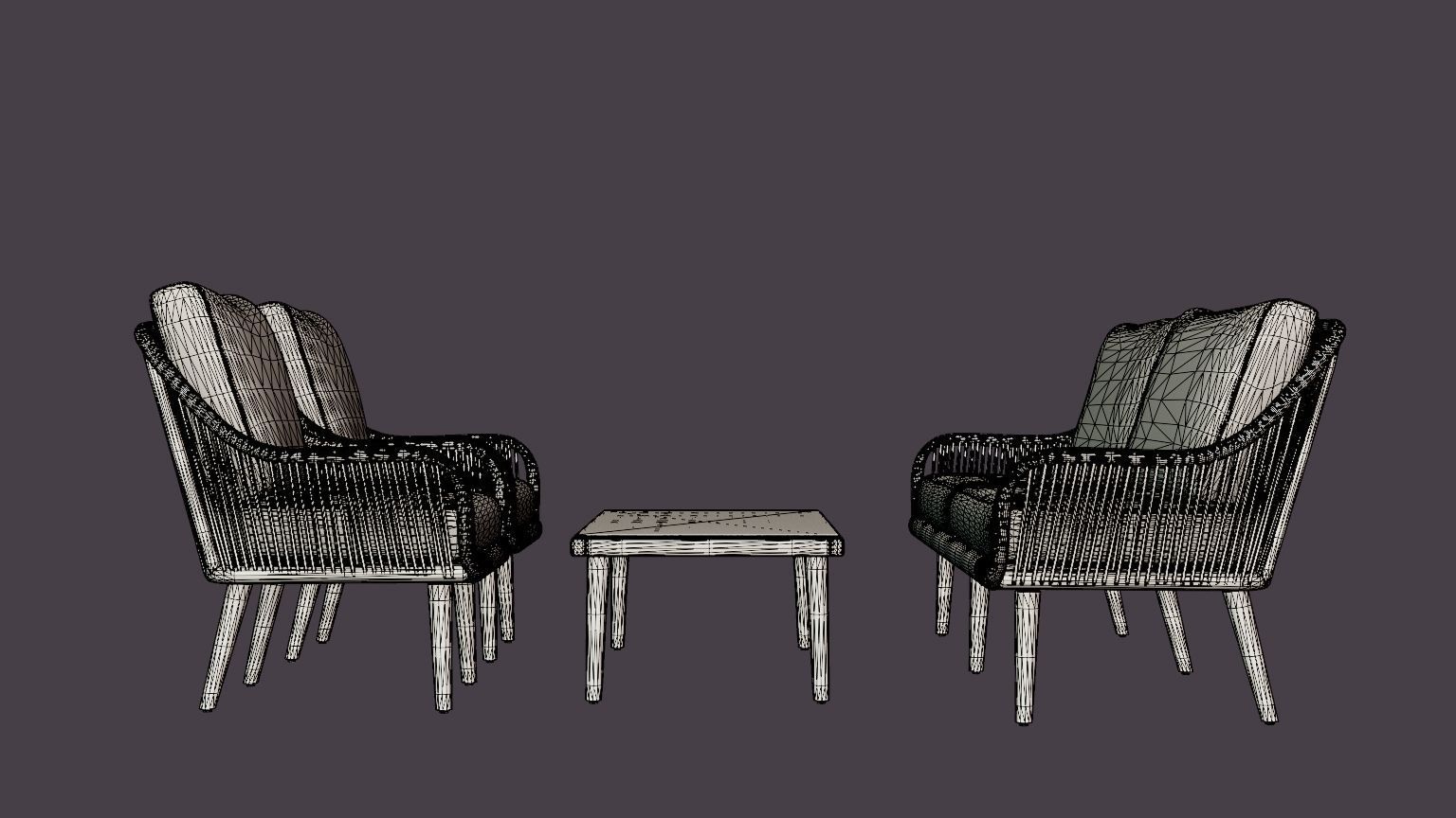 Fargo sofa set Low-poly 3D model_7