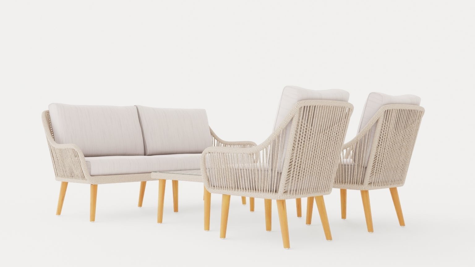 Fargo sofa set Low-poly 3D model_1