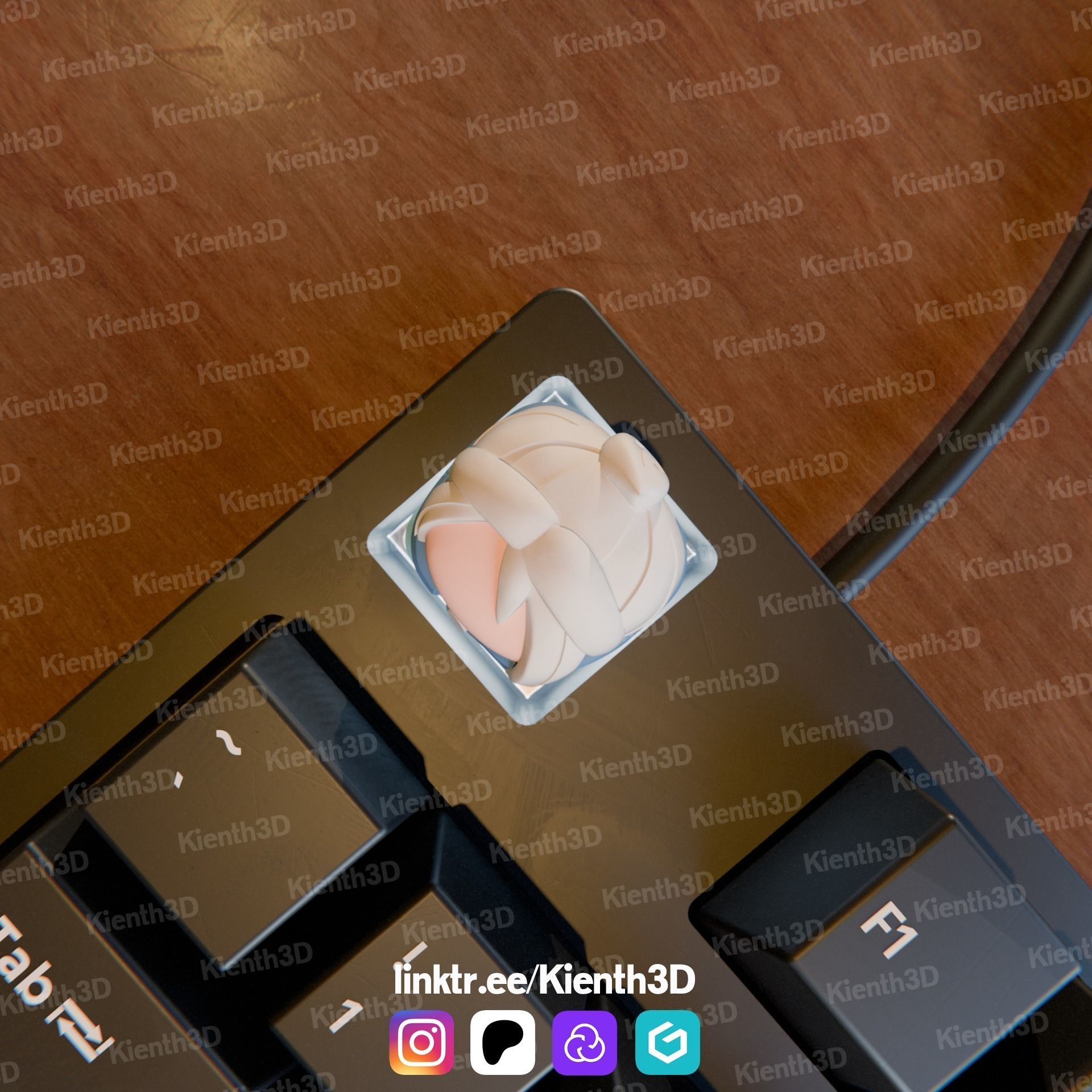 Jett Valorant Keycap 3D print model_2