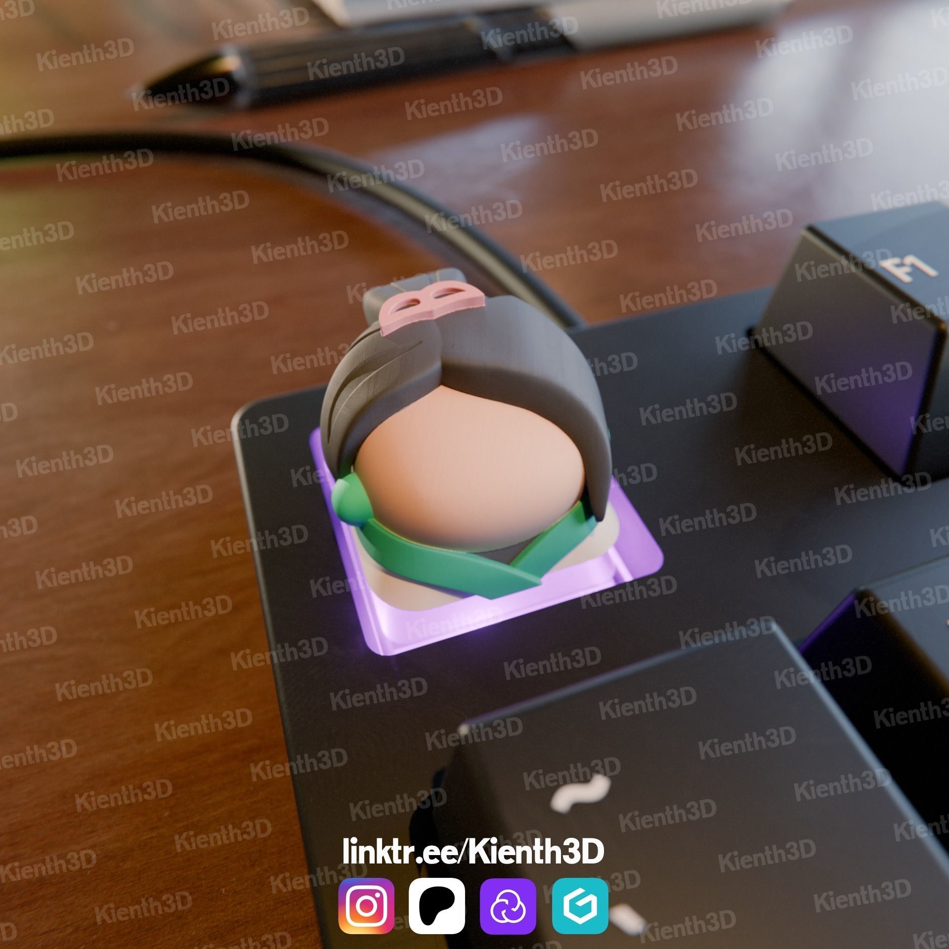 Sage Valorant Keycap 3D print model_1