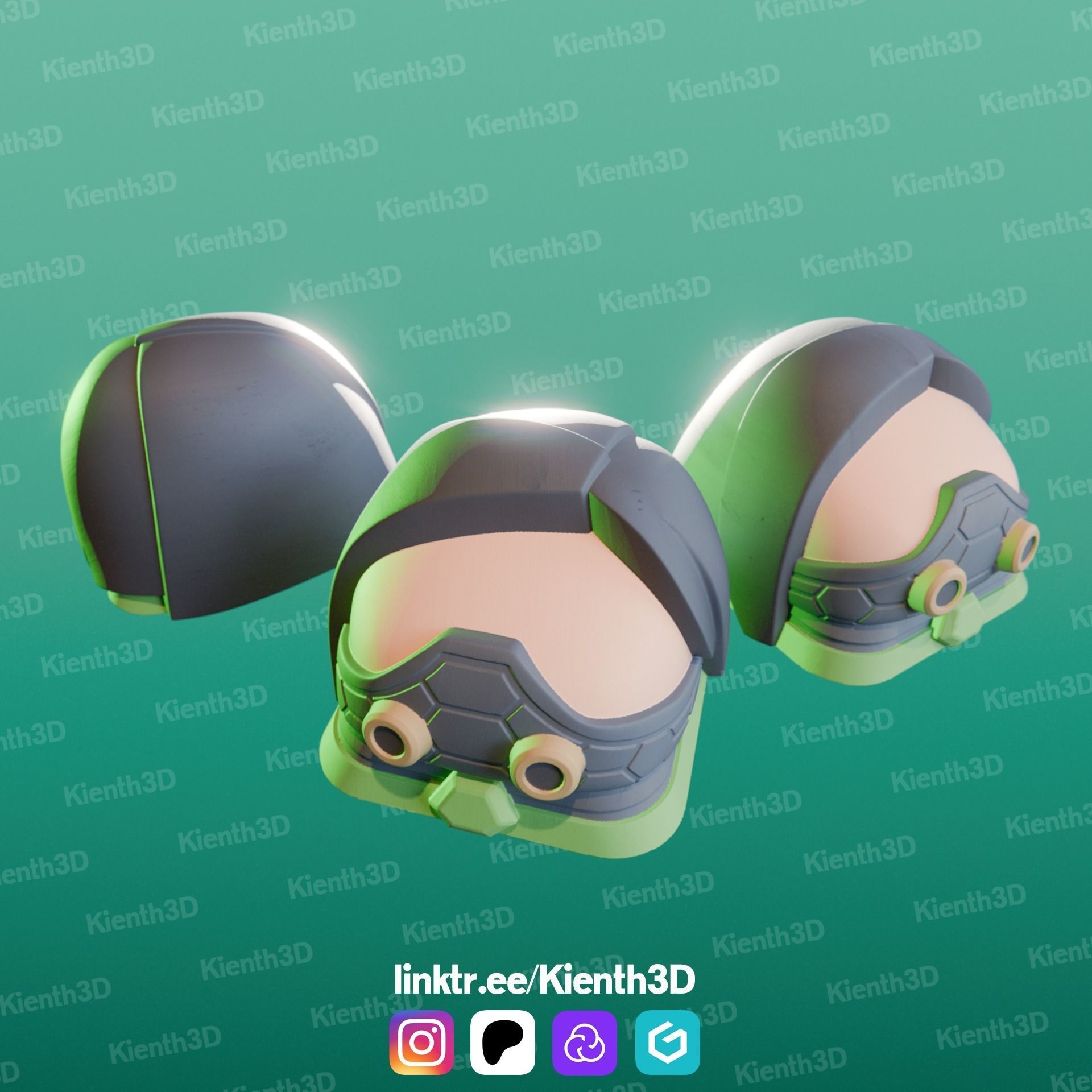 Viper Valorant Keycap 3D print model_4