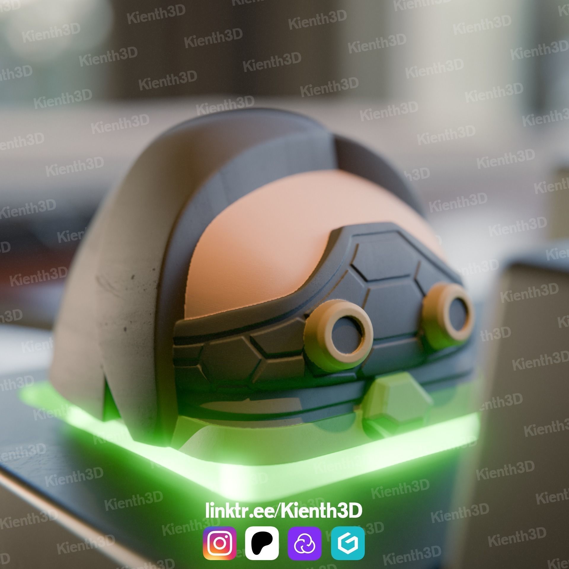 Viper Valorant Keycap 3D print model_3