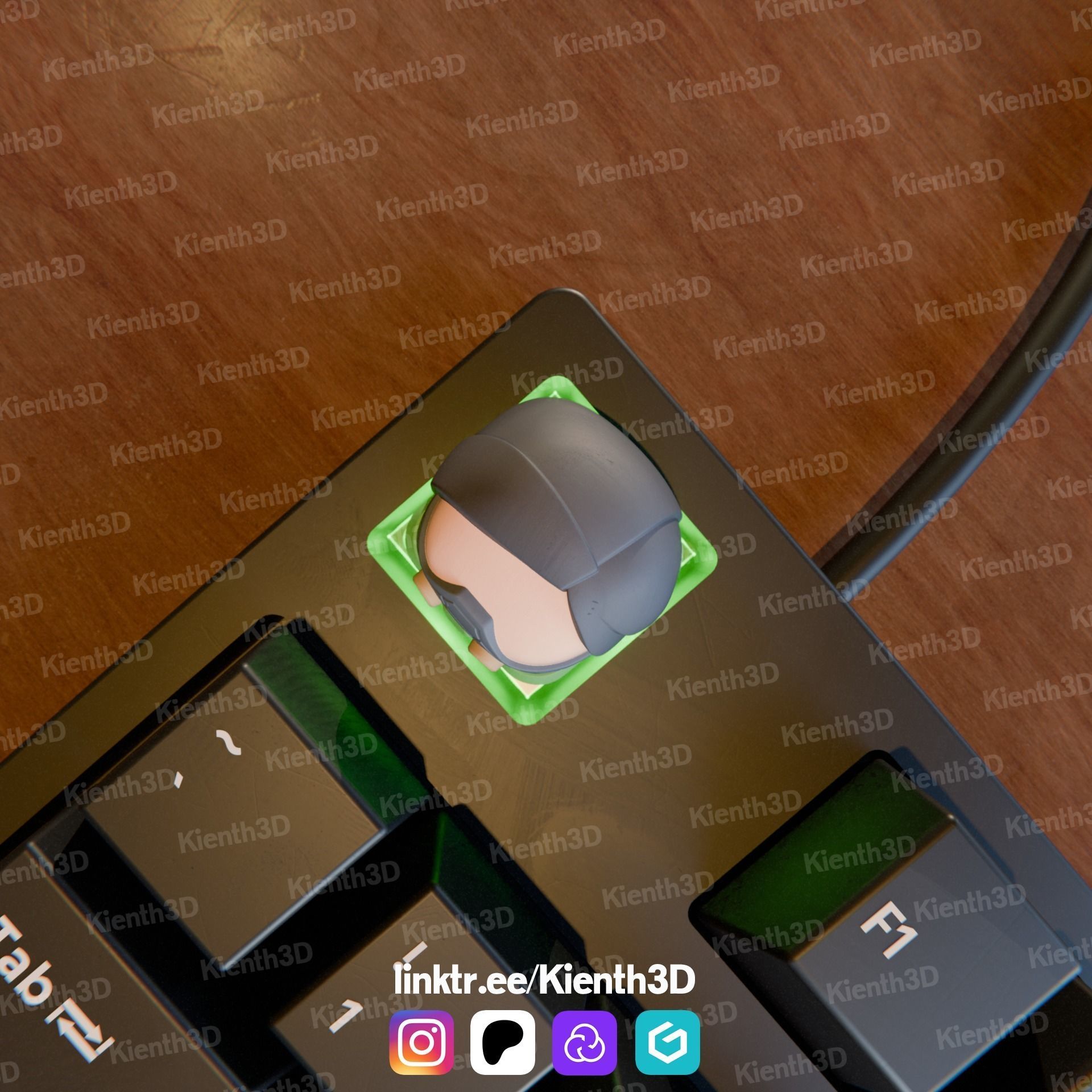 Viper Valorant Keycap 3D print model_2