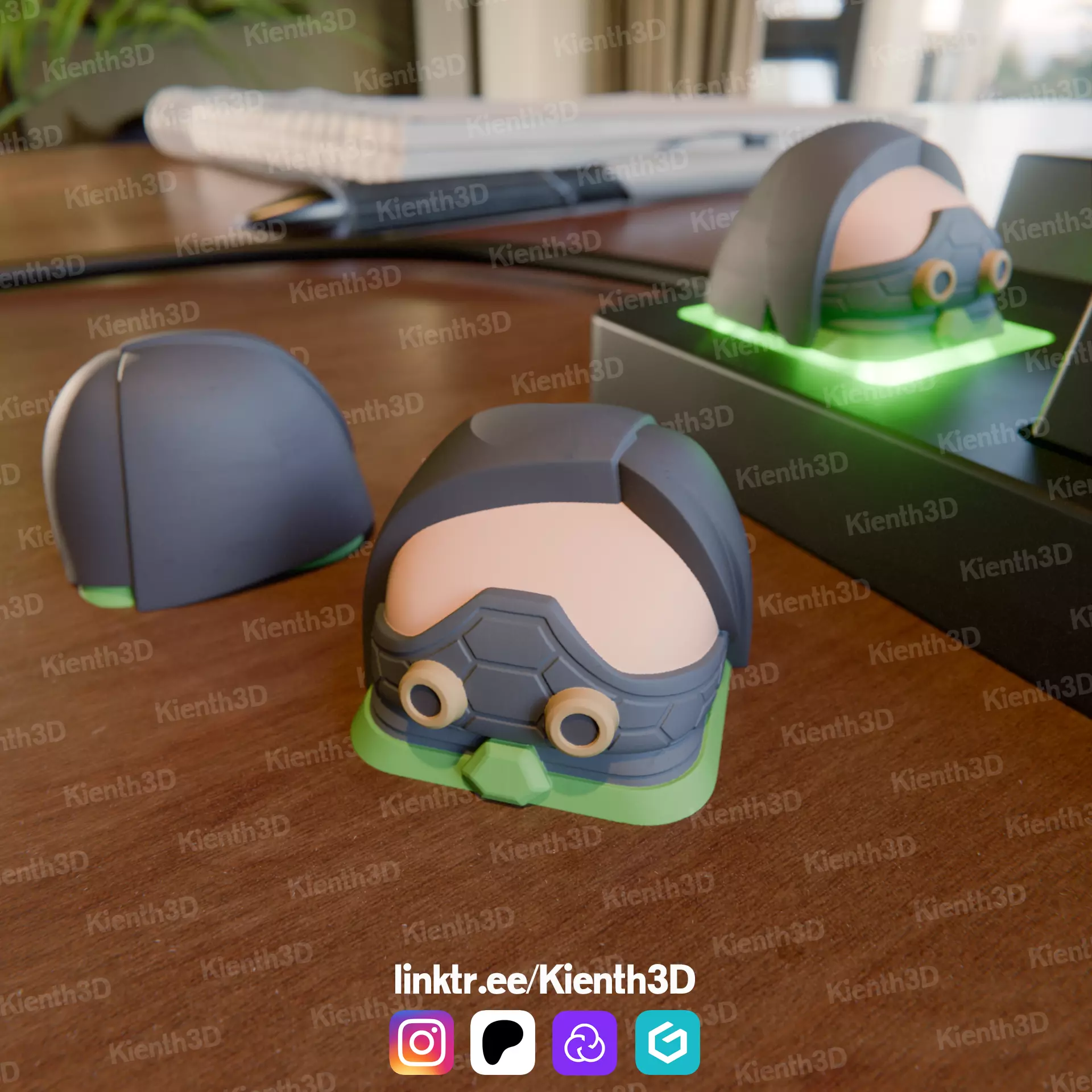 Viper Valorant Keycap 3D print model_0