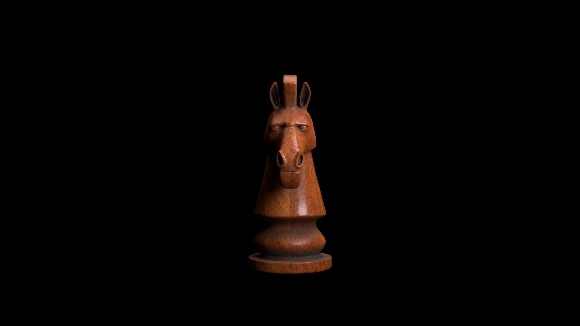 chess horse Low-poly 3D model_5