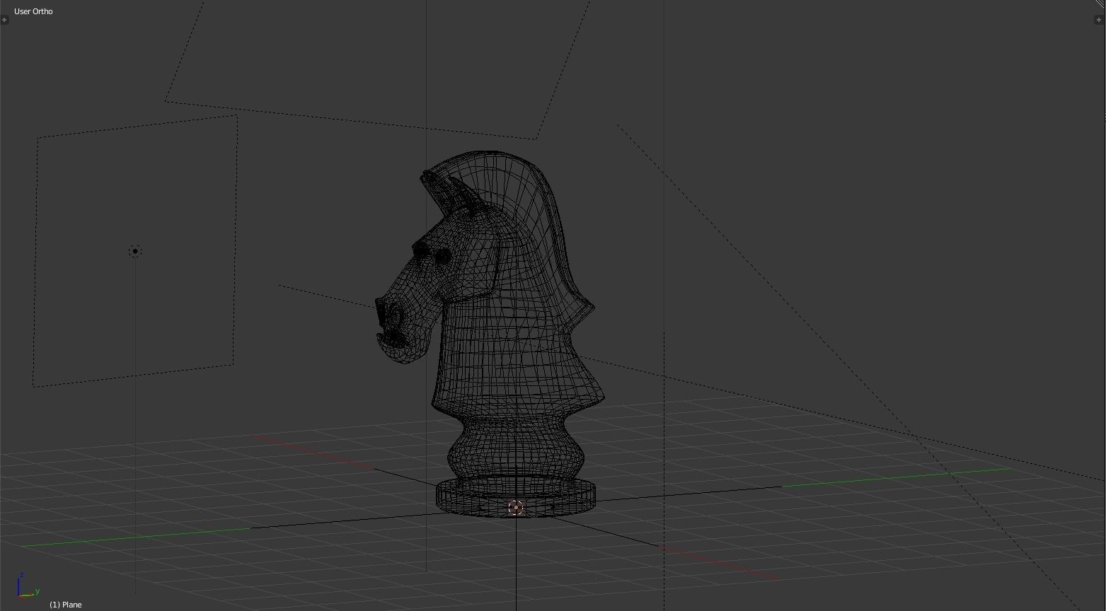 chess horse Low-poly 3D model_11