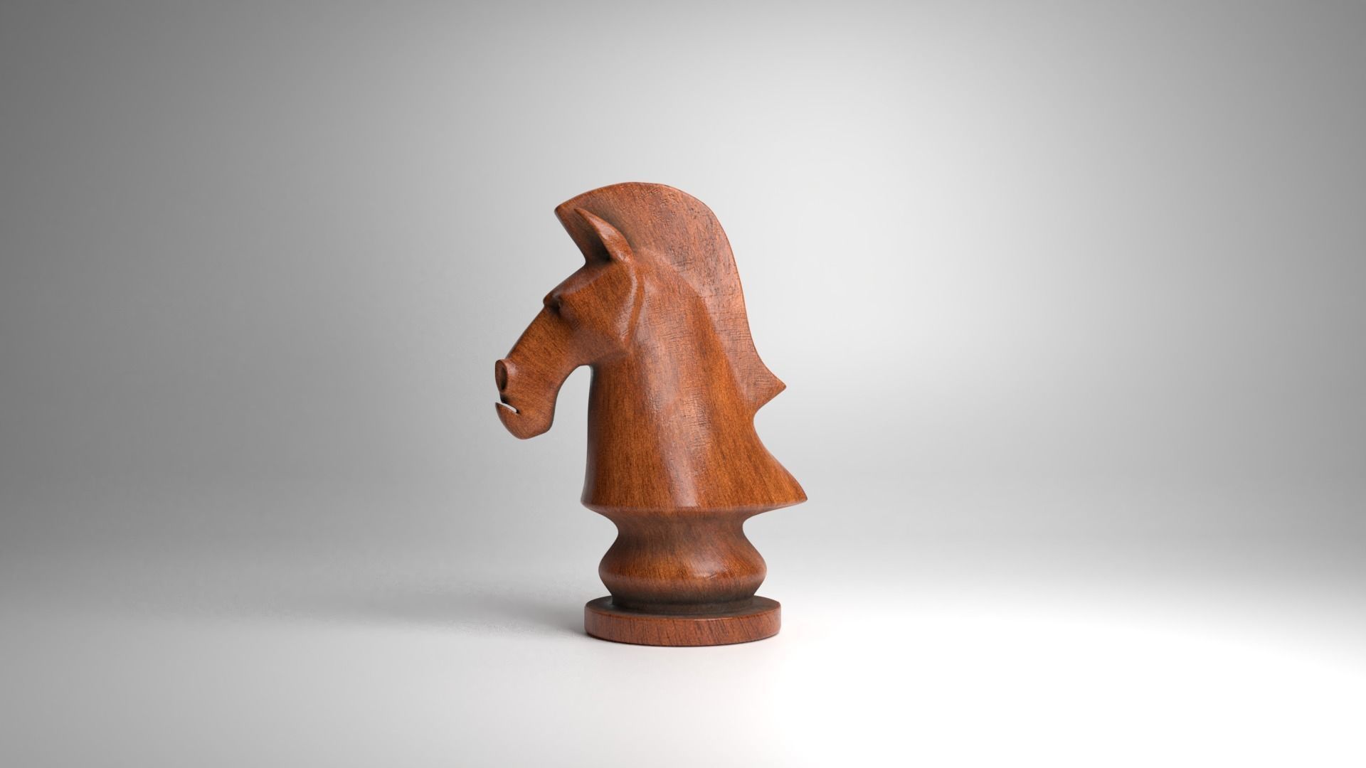 chess horse Low-poly 3D model_2