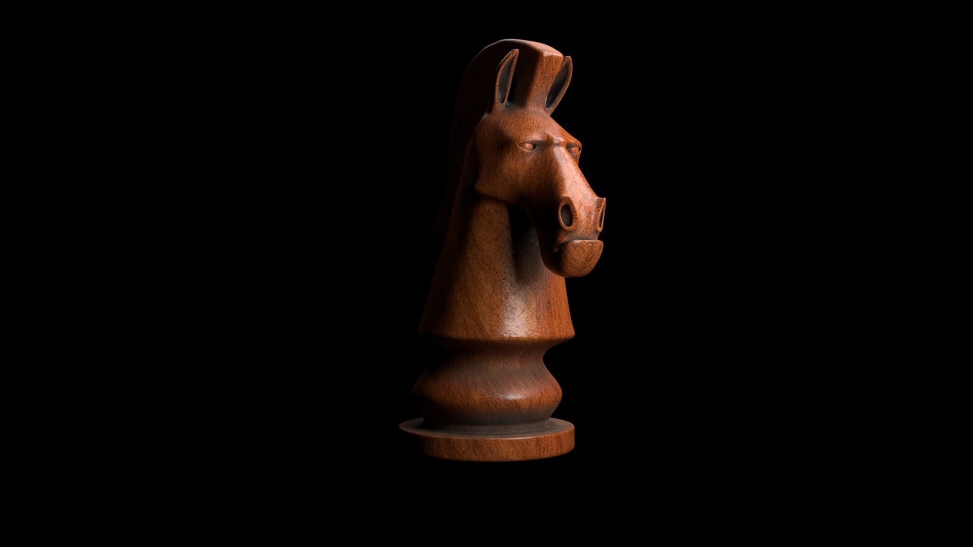 chess horse Low-poly 3D model_6