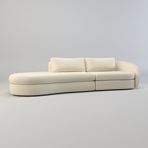 Upholstered cloud sofa Low-poly 3D model