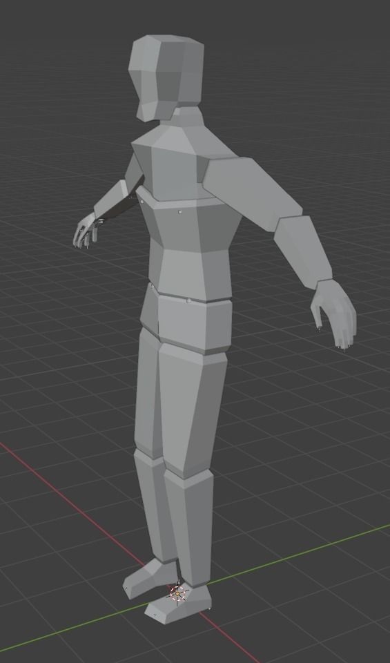 Low Poly Segmented Humanoid Non-Textured Free low-poly 3D model_3