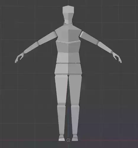 Low Poly Segmented Humanoid Non-Textured Free low-poly 3D model