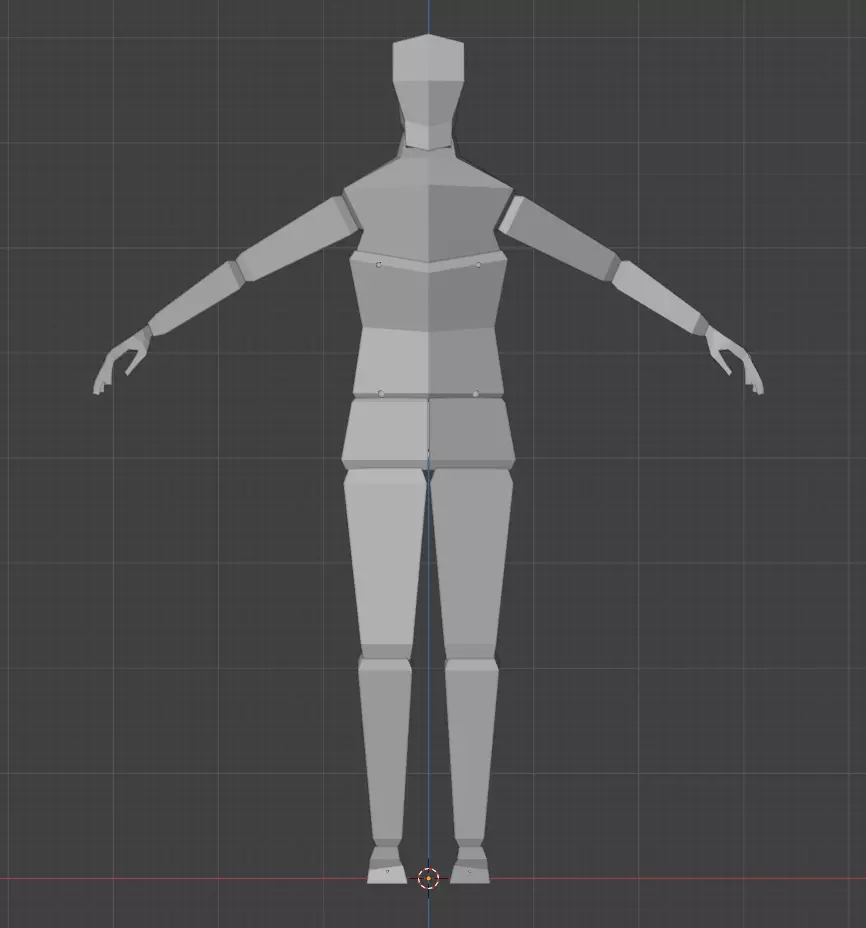 Low Poly Segmented Humanoid Non-Textured Free low-poly 3D model_0