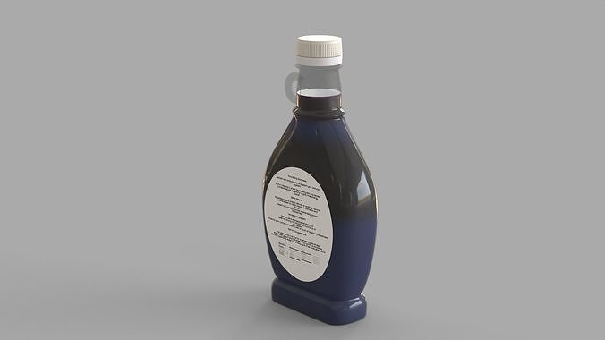 Berry syrup glass bottle 3D model 5