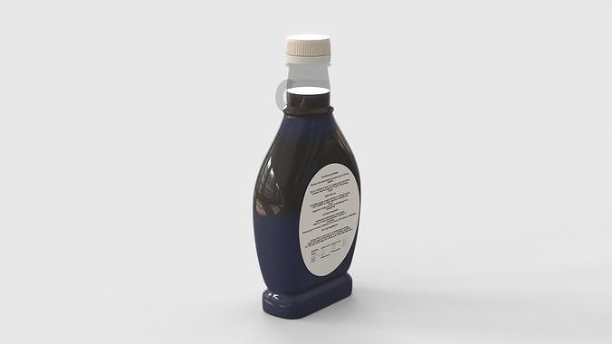 Berry syrup glass bottle 3D model 3