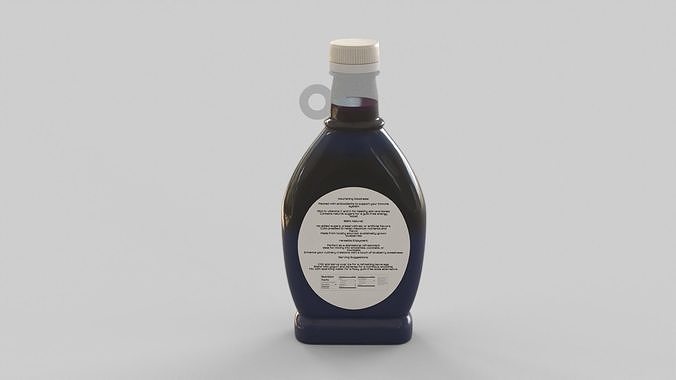 Berry syrup glass bottle 3D model 4