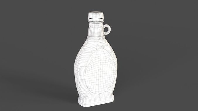 Berry syrup glass bottle 3D model 7