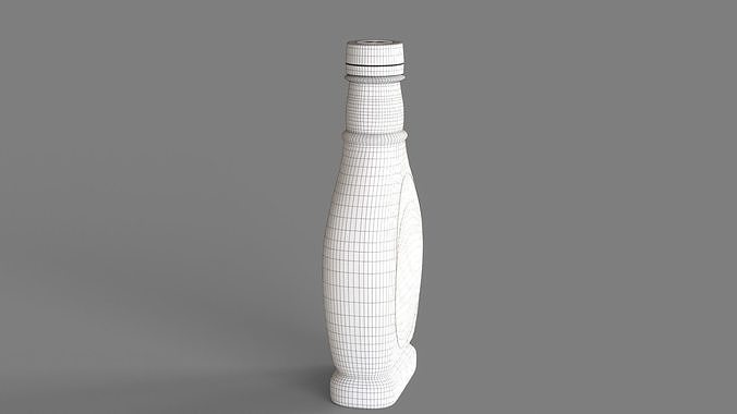 Berry syrup glass bottle 3D model 6