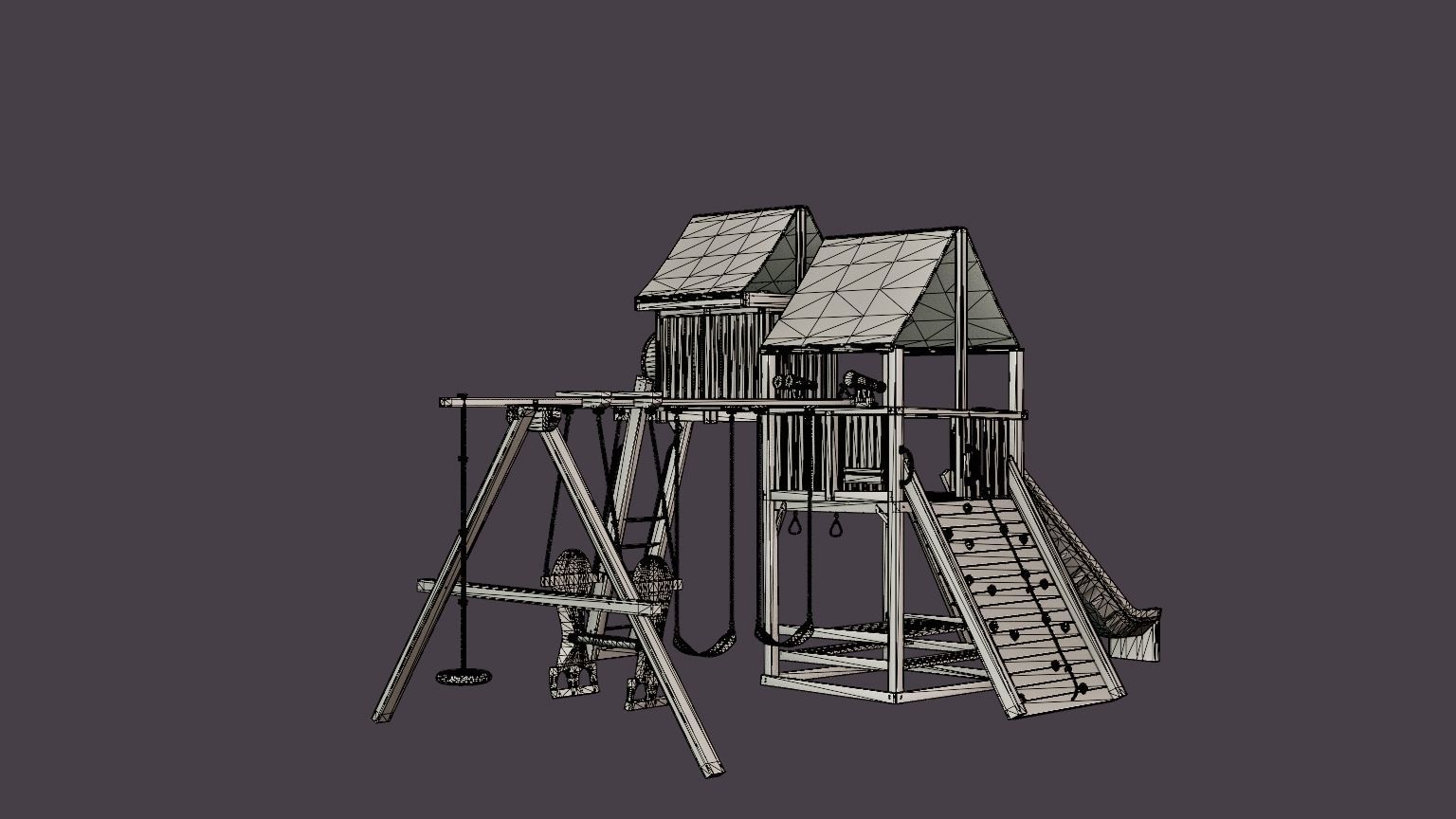 Sunshine Clubhouse Pkg IV Tons of Bells Whistles With Tarp Low-poly 3D model_6