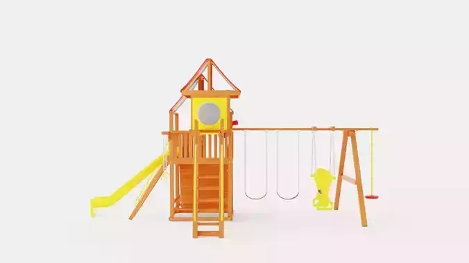 Sunshine Clubhouse Pkg IV Tons of Bells Whistles With Tarp Low-poly 3D model