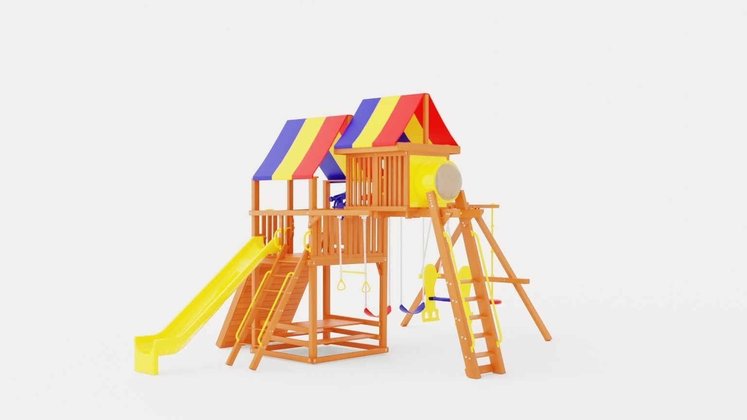 Sunshine Clubhouse Pkg IV Tons of Bells Whistles With Tarp Low-poly 3D model_1