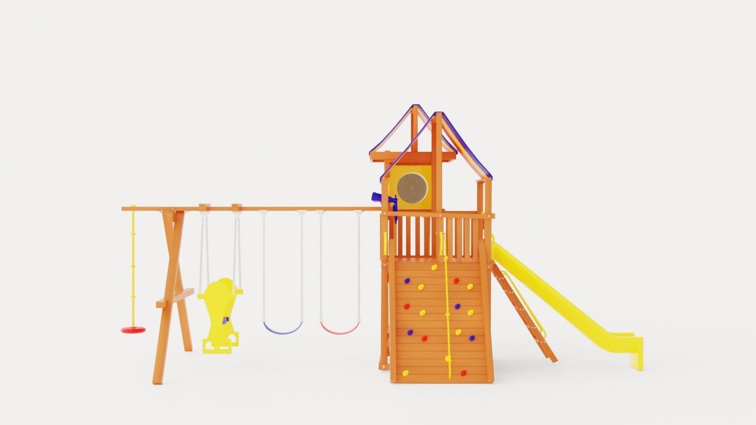 Sunshine Clubhouse Pkg IV Tons of Bells Whistles With Tarp Low-poly 3D model_4