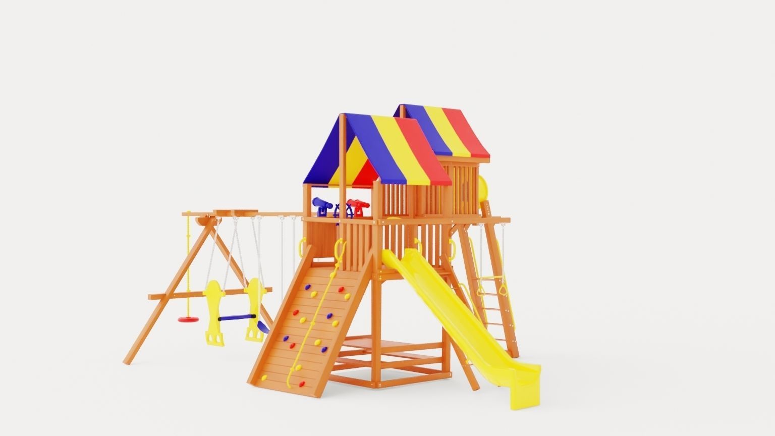 Sunshine Clubhouse Pkg IV Tons of Bells Whistles With Tarp Low-poly 3D model_3