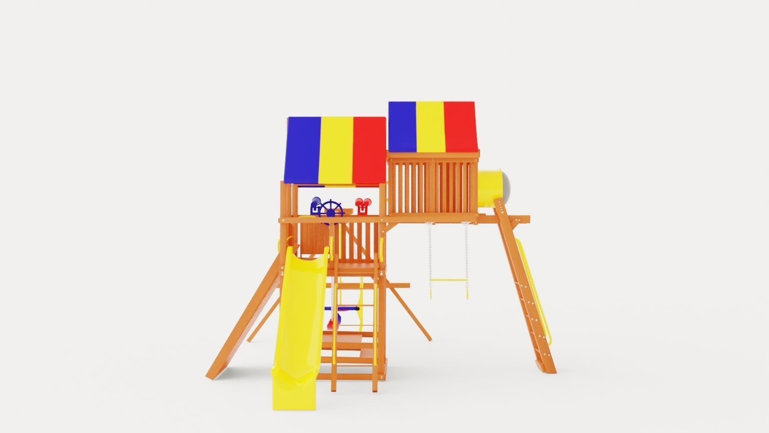 Sunshine Clubhouse Pkg IV Tons of Bells Whistles With Tarp Low-poly 3D model_2