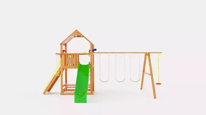 Circus Clubhouse Pkg II Popular With Wood Roof Low-poly 3D model