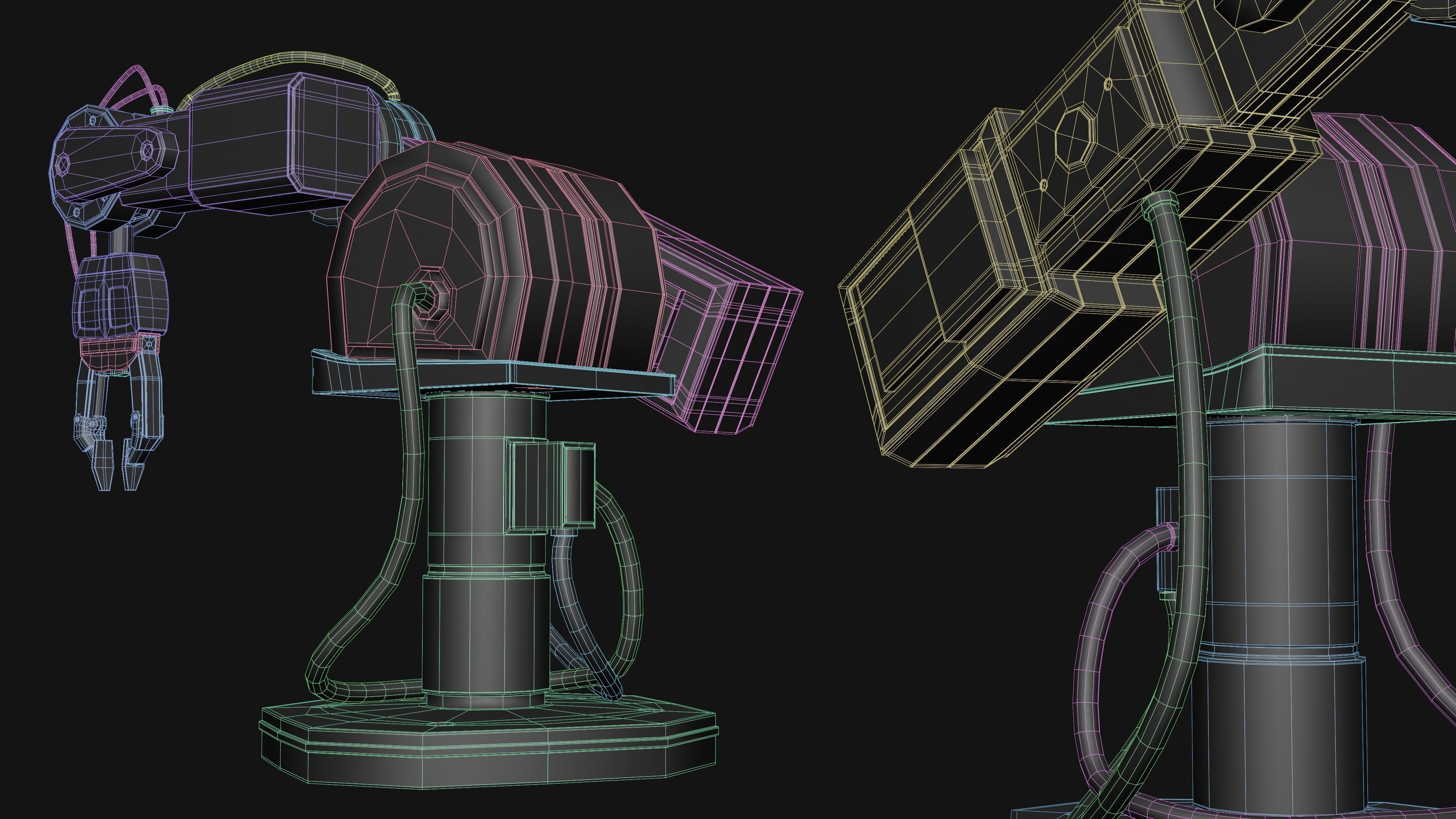 Mechanical arm Low-poly 3D model_1