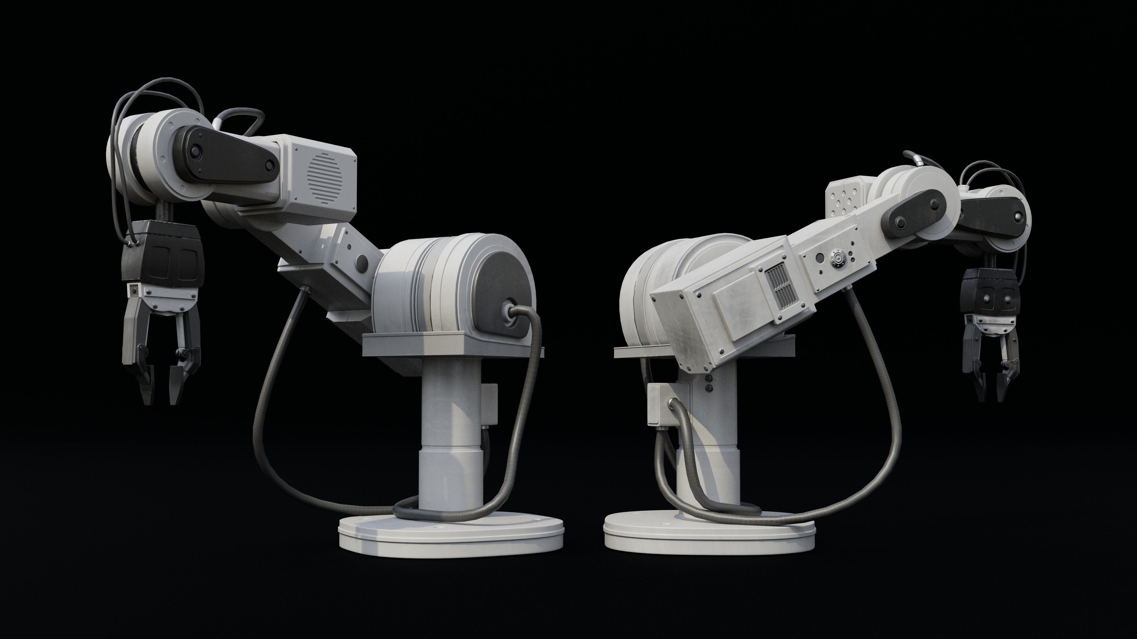 Mechanical arm Low-poly 3D model_3