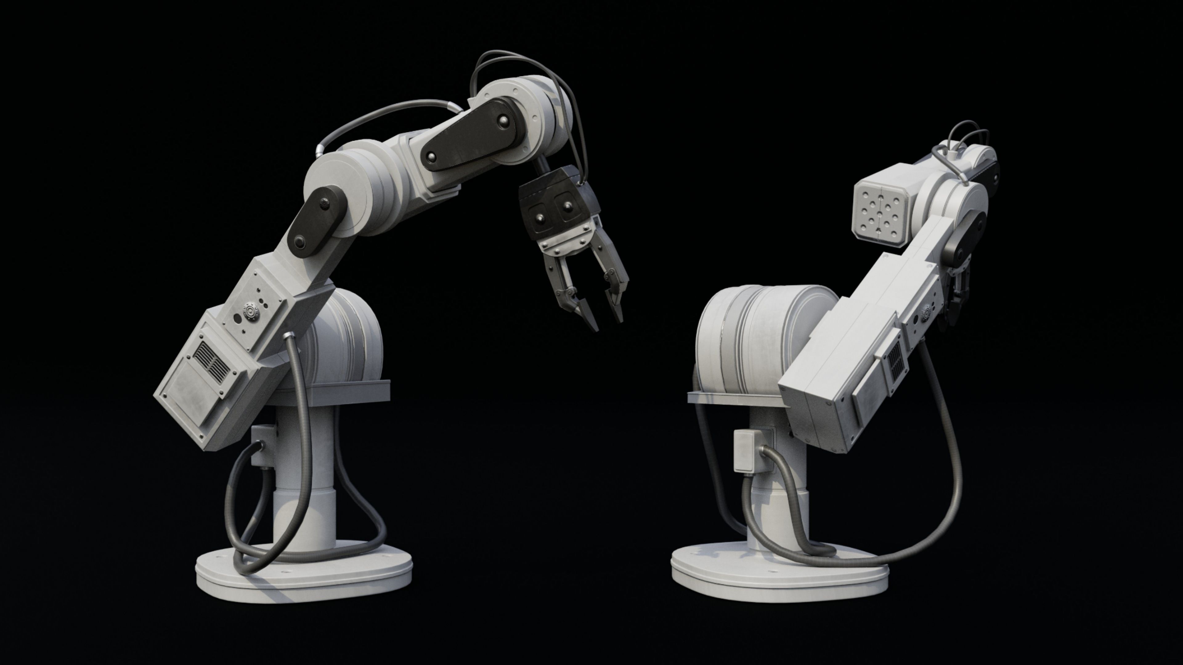 Mechanical arm Low-poly 3D model_9
