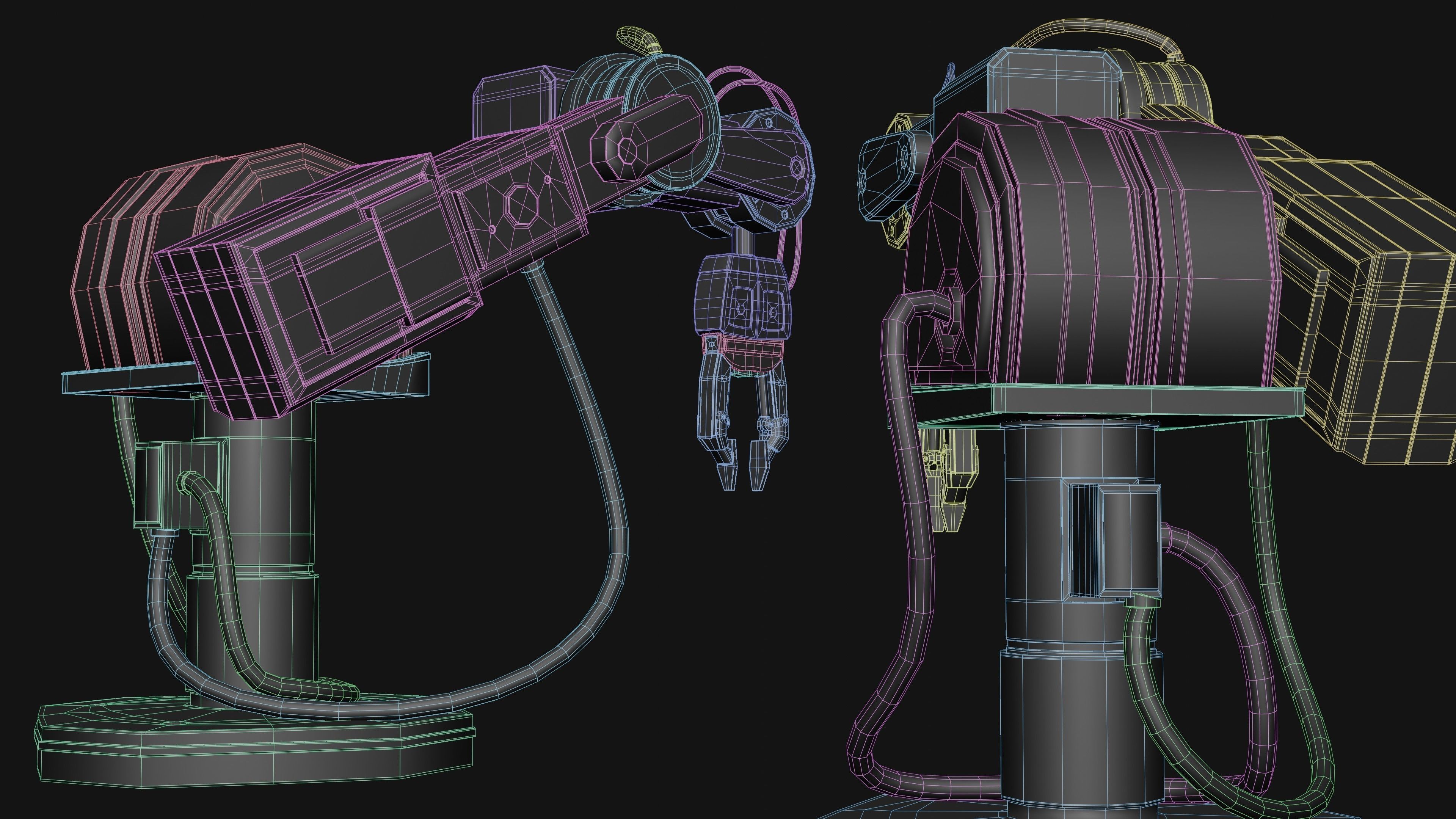 Mechanical arm Low-poly 3D model_8