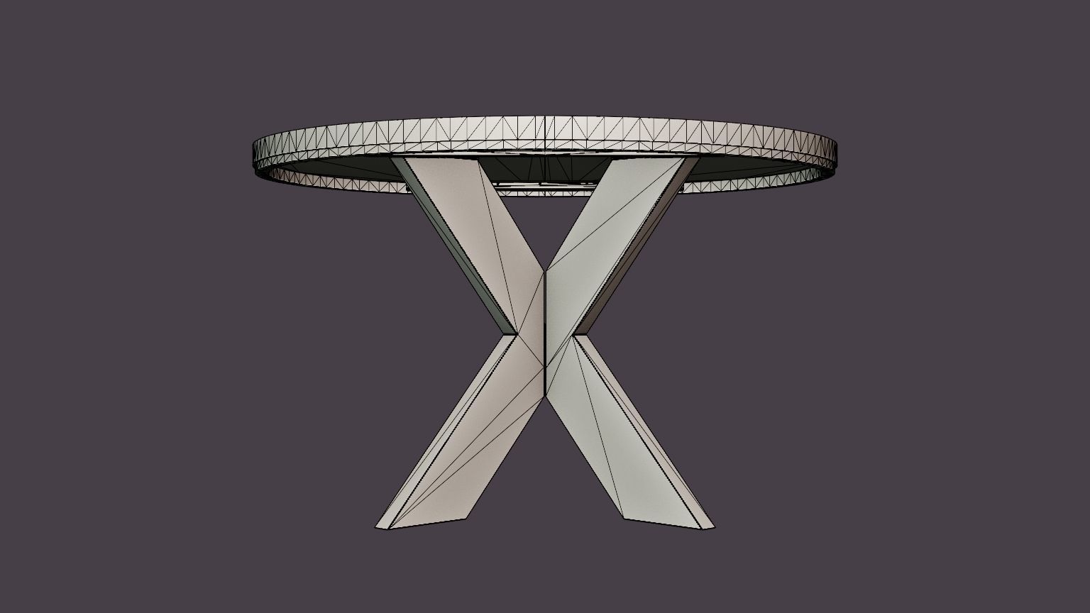 Somerset dining table round Low-poly 3D model_4
