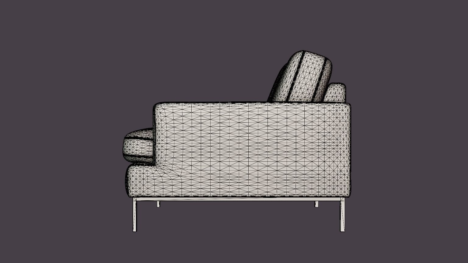 Crosby armchair Low-poly 3D model_7