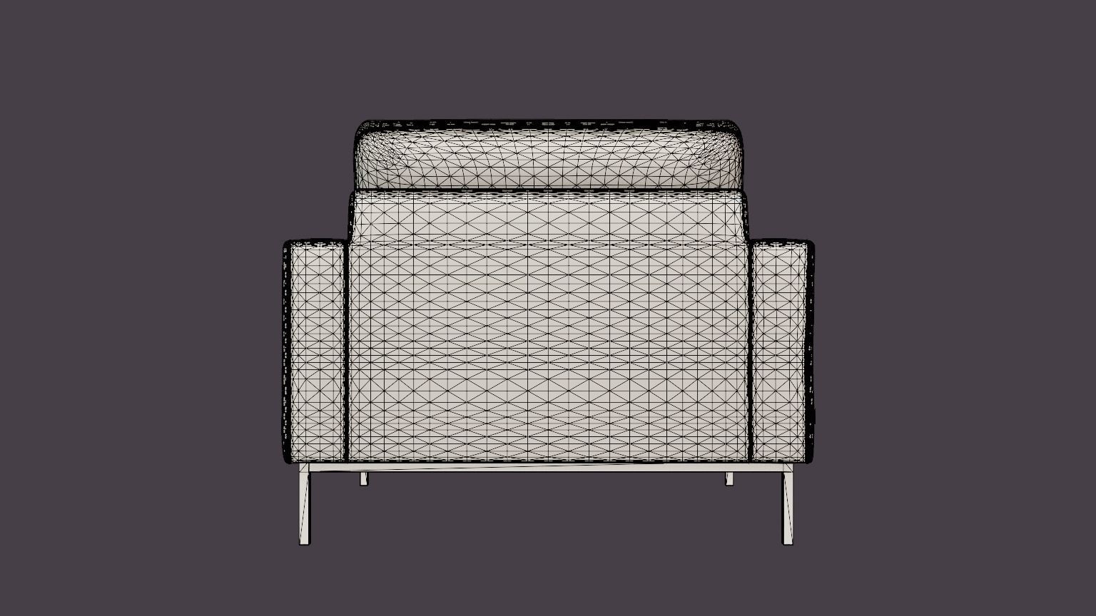 Crosby armchair Low-poly 3D model_5