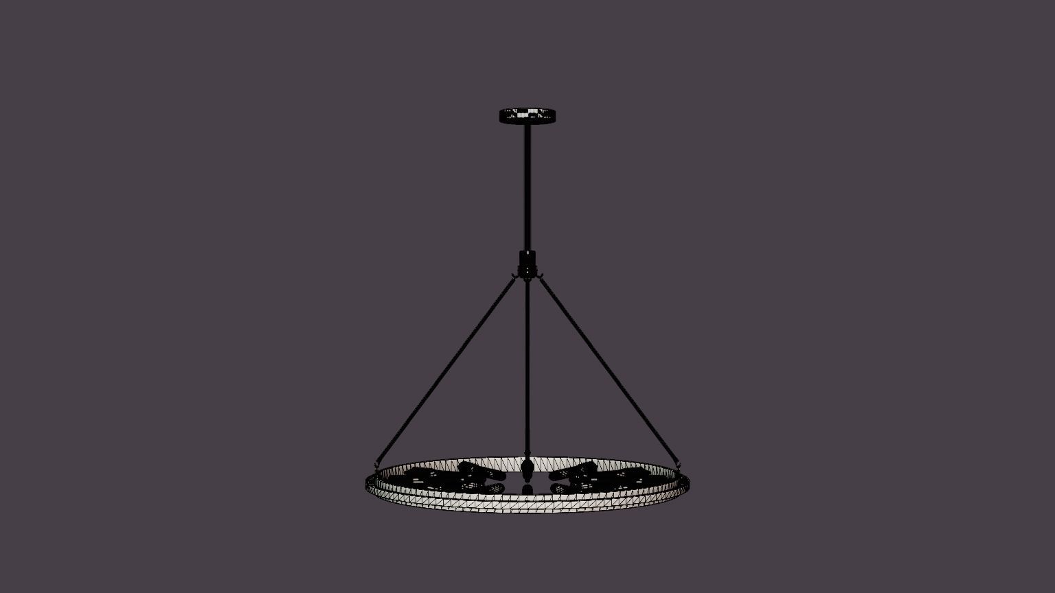 Chambers Chandelier - Black with Gold finish Low-poly 3D model_6