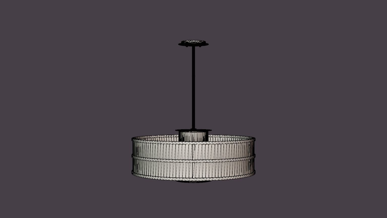 Discus Chandelier - Graphite Low-poly 3D model_3