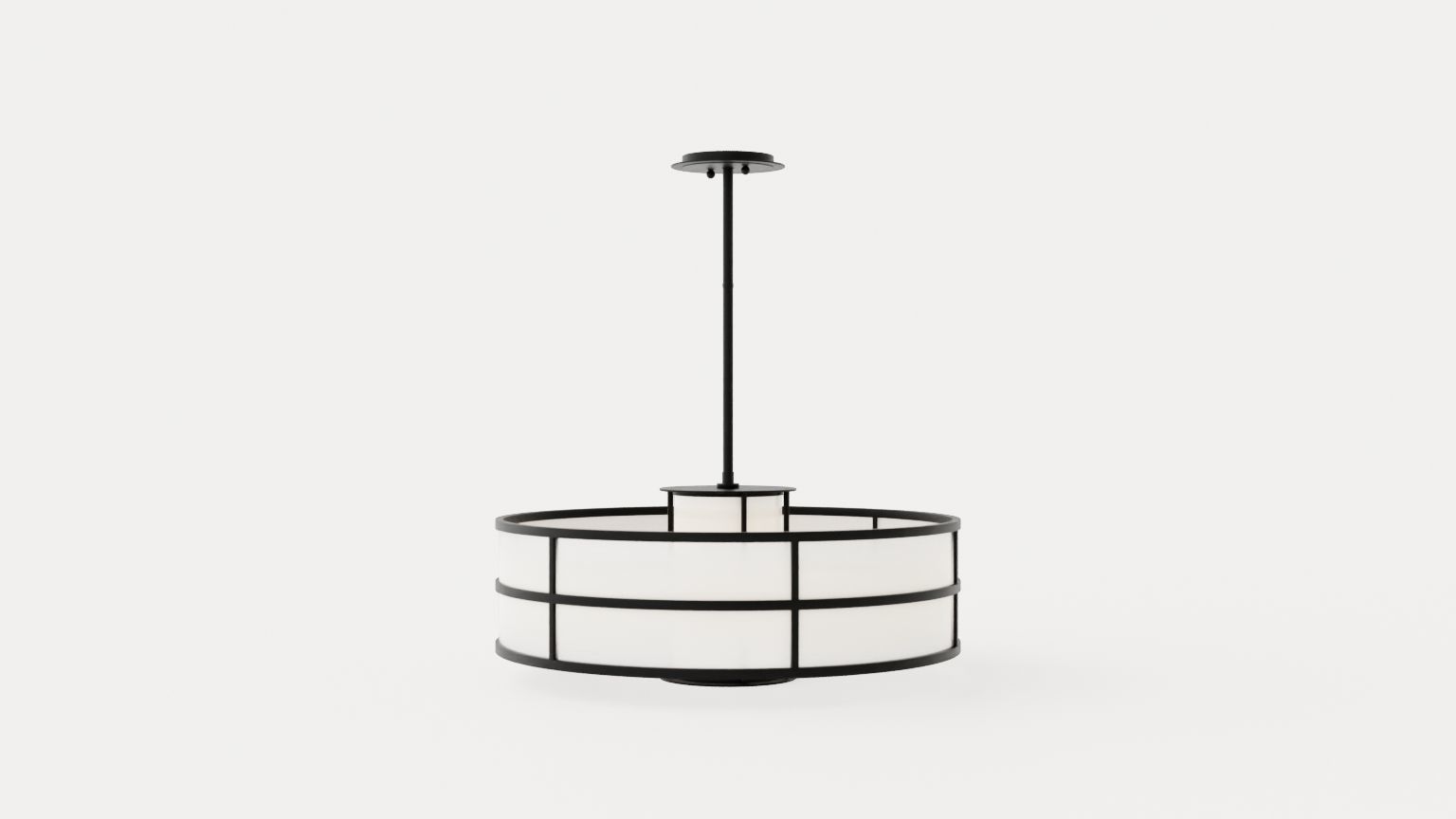 Discus Chandelier - Graphite Low-poly 3D model_2