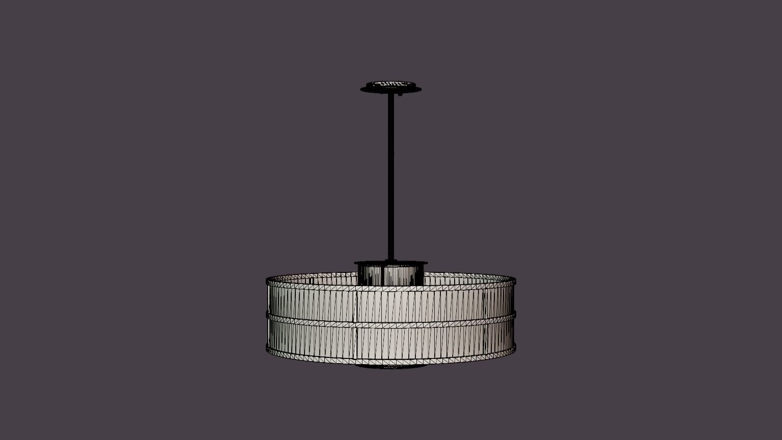 Discus Chandelier - Graphite Low-poly 3D model_4