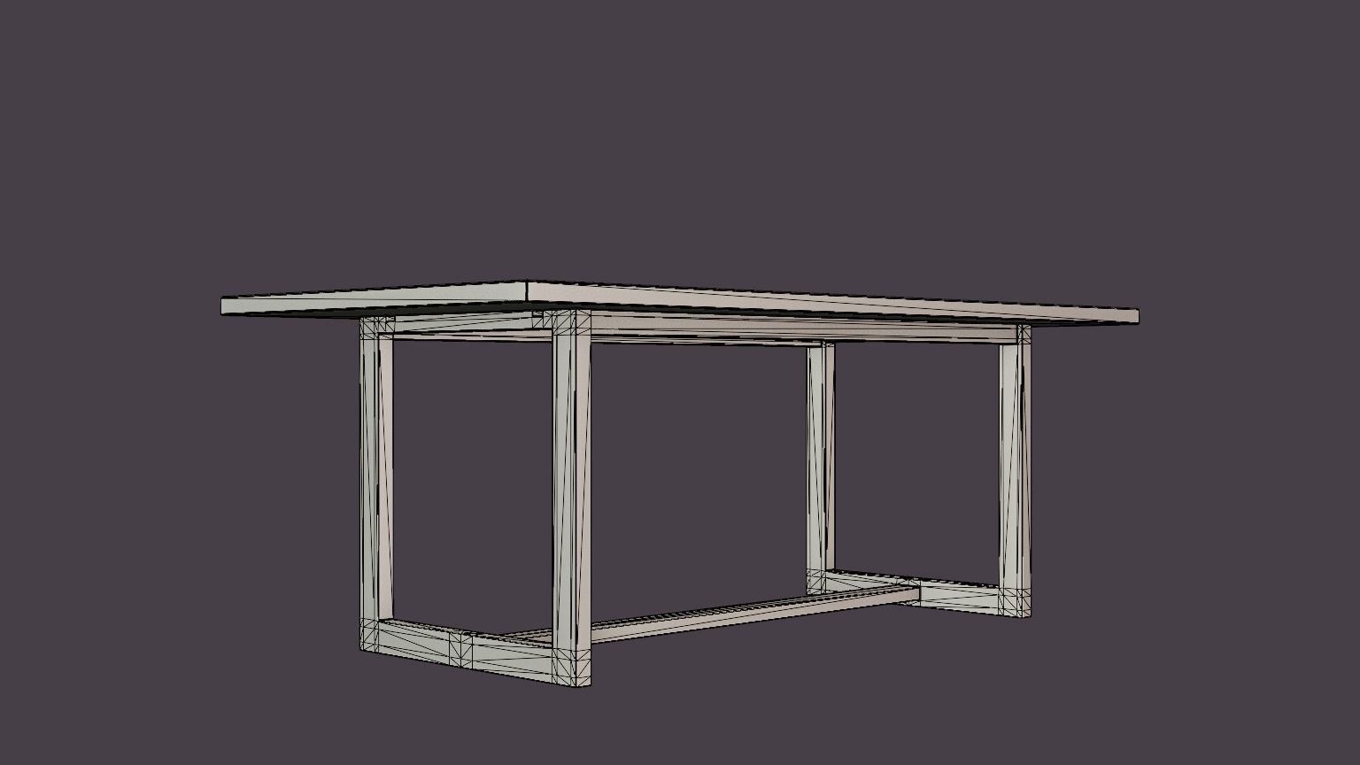 Hudson dining table light oak Low-poly 3D model_6