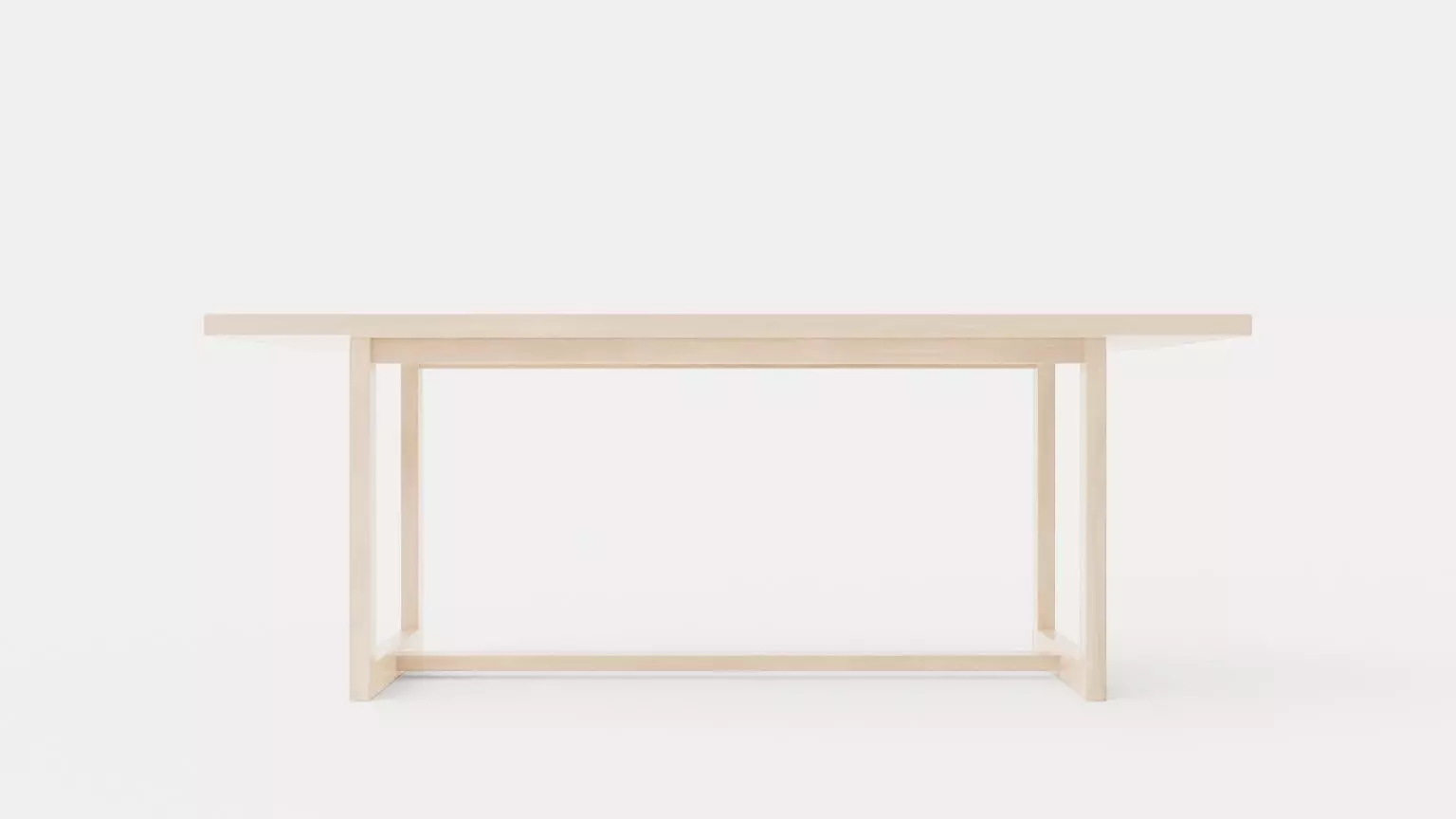 Hudson dining table light oak Low-poly 3D model_0