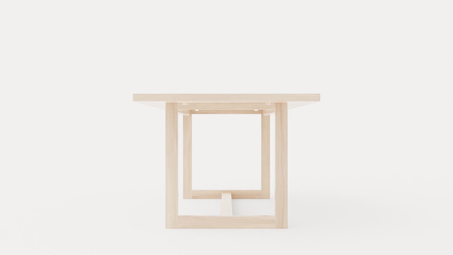 Hudson dining table light oak Low-poly 3D model_2