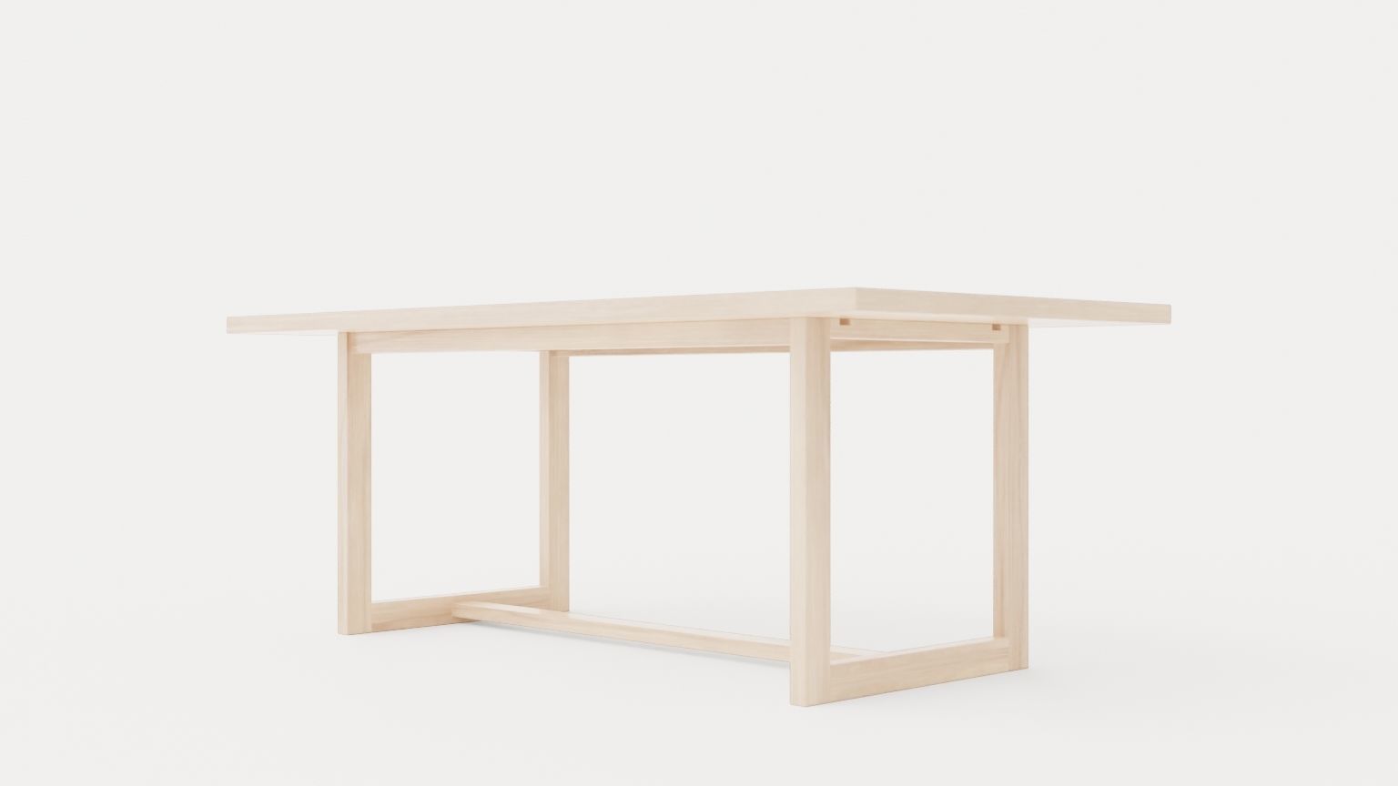 Hudson dining table light oak Low-poly 3D model_3