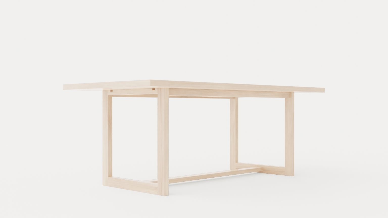 Hudson dining table light oak Low-poly 3D model_1