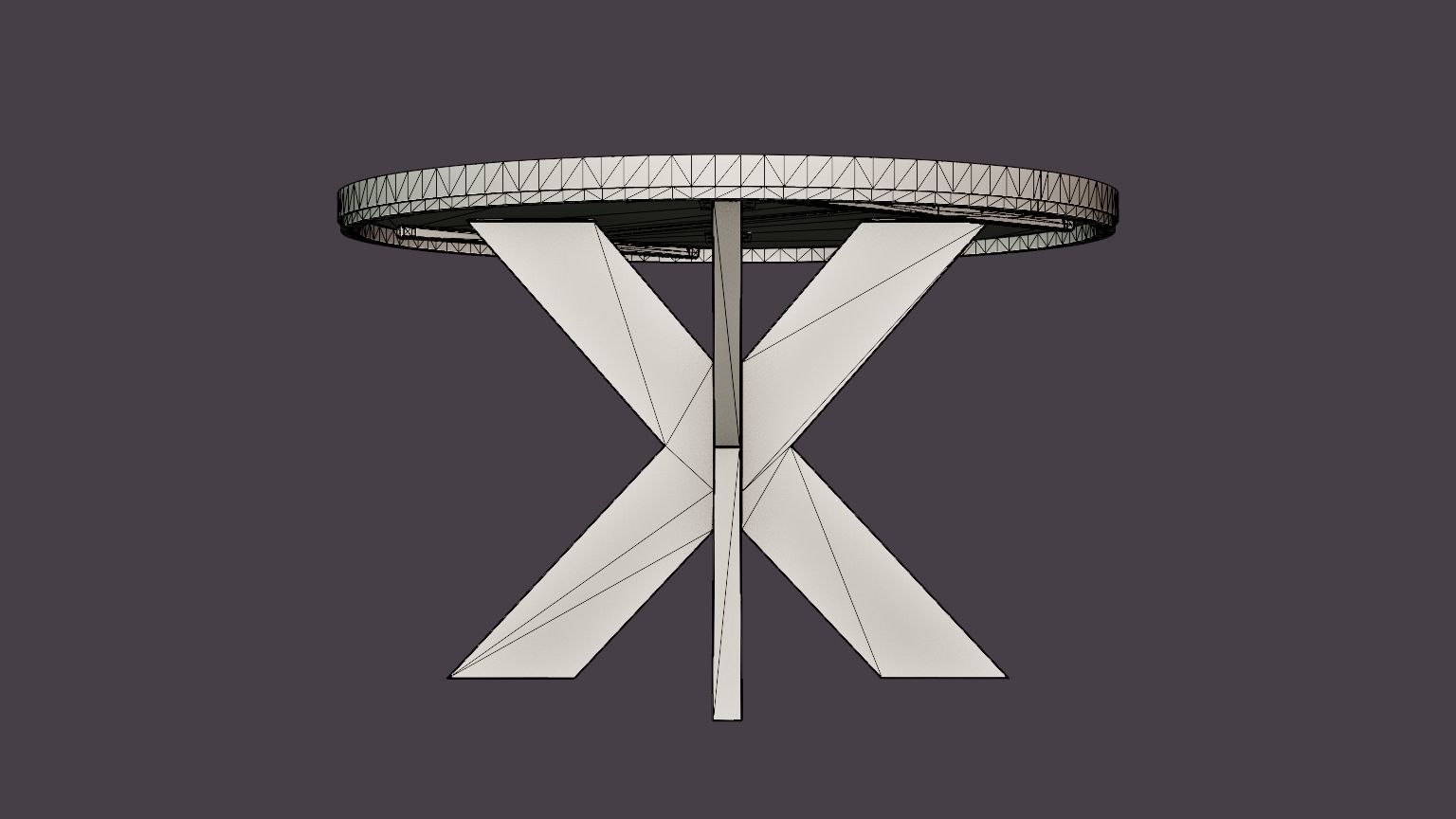 Somerset dining table round Low-poly 3D model_4