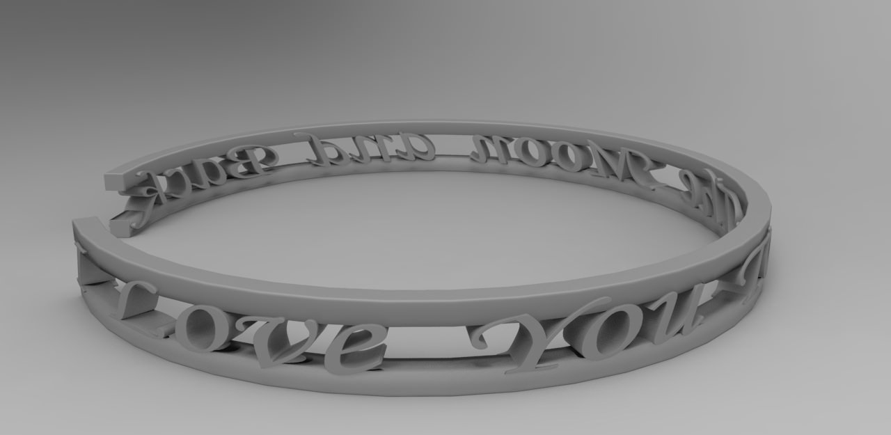 Bracelet Love II Free 3D print model_4