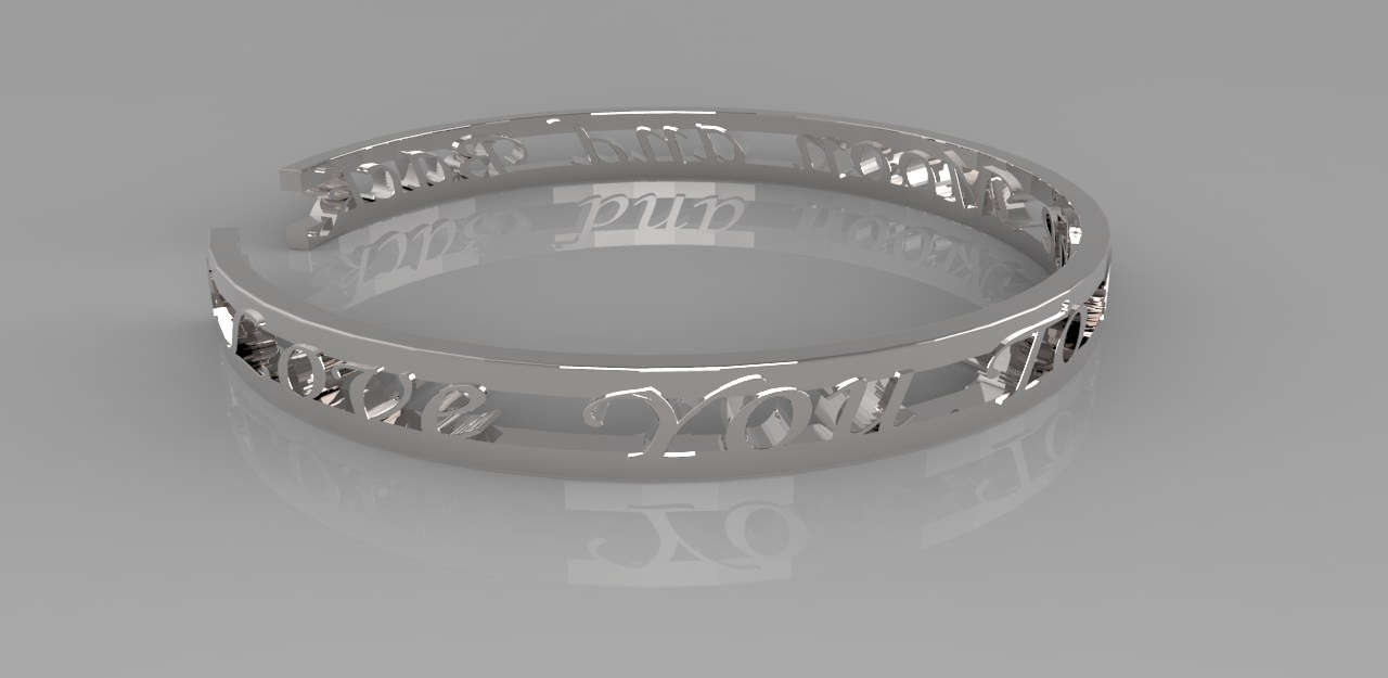 Bracelet Love II Free 3D print model_1