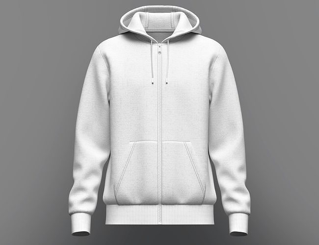 Mens Front Zip Hoodie 3d Model 3D model