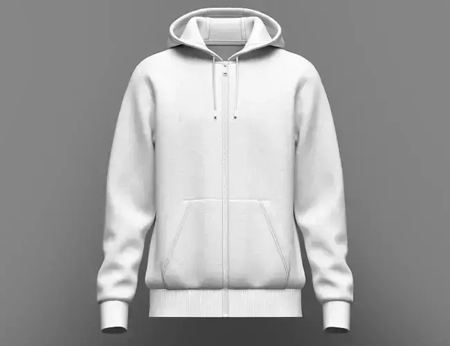 Mens Front Zip Hoodie 3d Model
