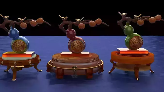 Chinese decorative gourd   3D model